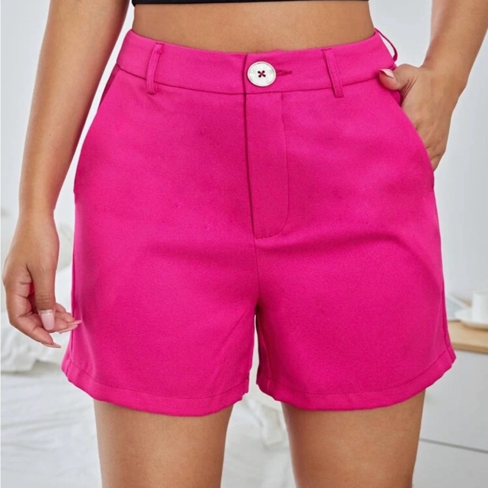 Women's High-Waist Fuchsia Shorts